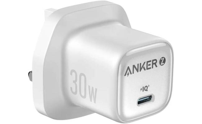 Anker A2698 Zolo 30W Compact USB C GaN Charger, 30W Power Output, Superior Temperature Management, Innovative Stacking Technology, Advanced GaN II Technology, White